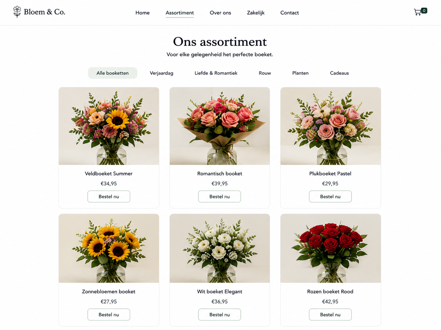 Bloem & Co. — assortimentspagina met filters