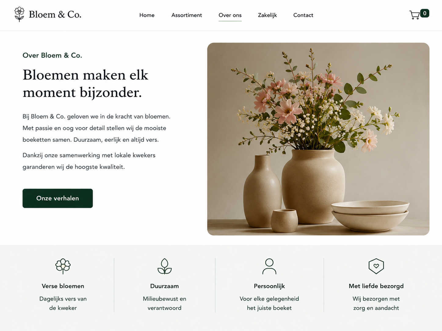 Bloem & Co. — over ons met merkverhaal
