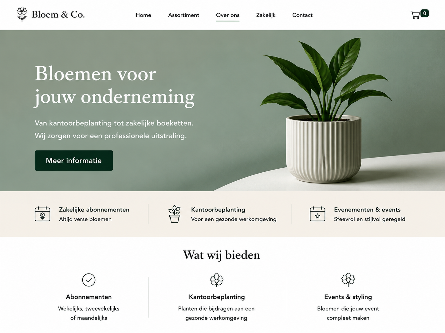 Bloem & Co. — zakelijke abonnementen en kantoorbeplanting