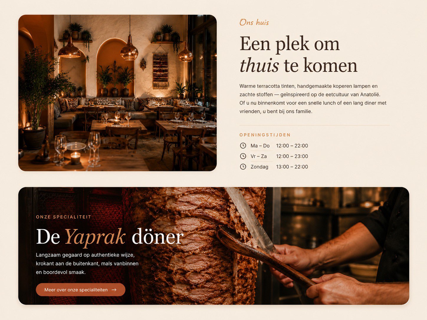 Toprak — sfeerbeeld interieur en signature gerecht